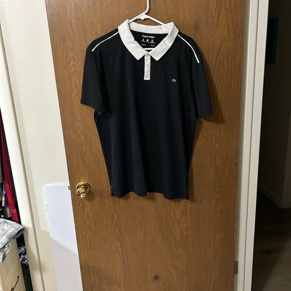 Calvin Klein Other - Calvin Klein Black Polo with White Contrast Collar